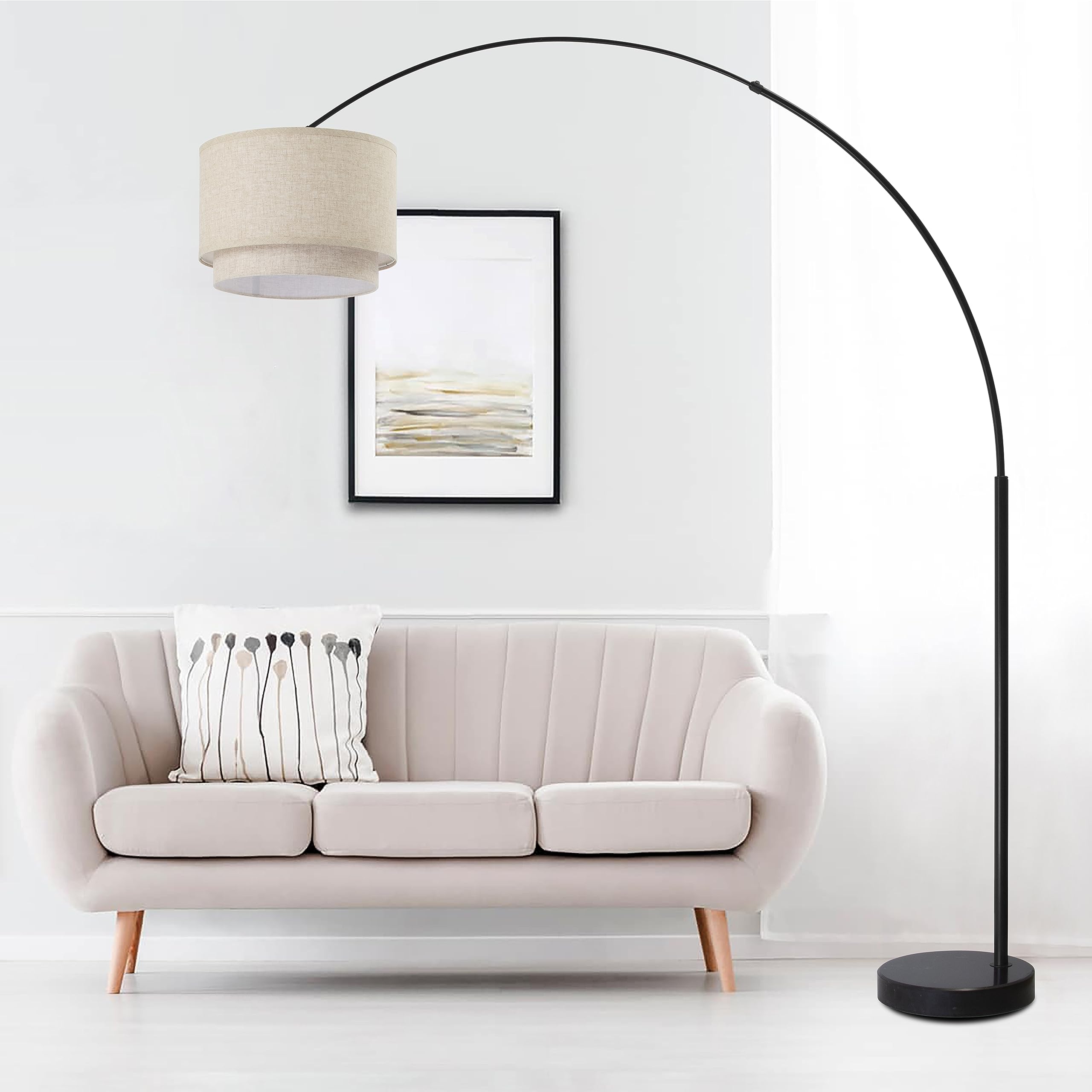 Major-Q Arc Floor Lamp Modern 81" Tall Standing Lamps for Living Room - Stand Up Arching Lamp (6938DS-BEIGE)
