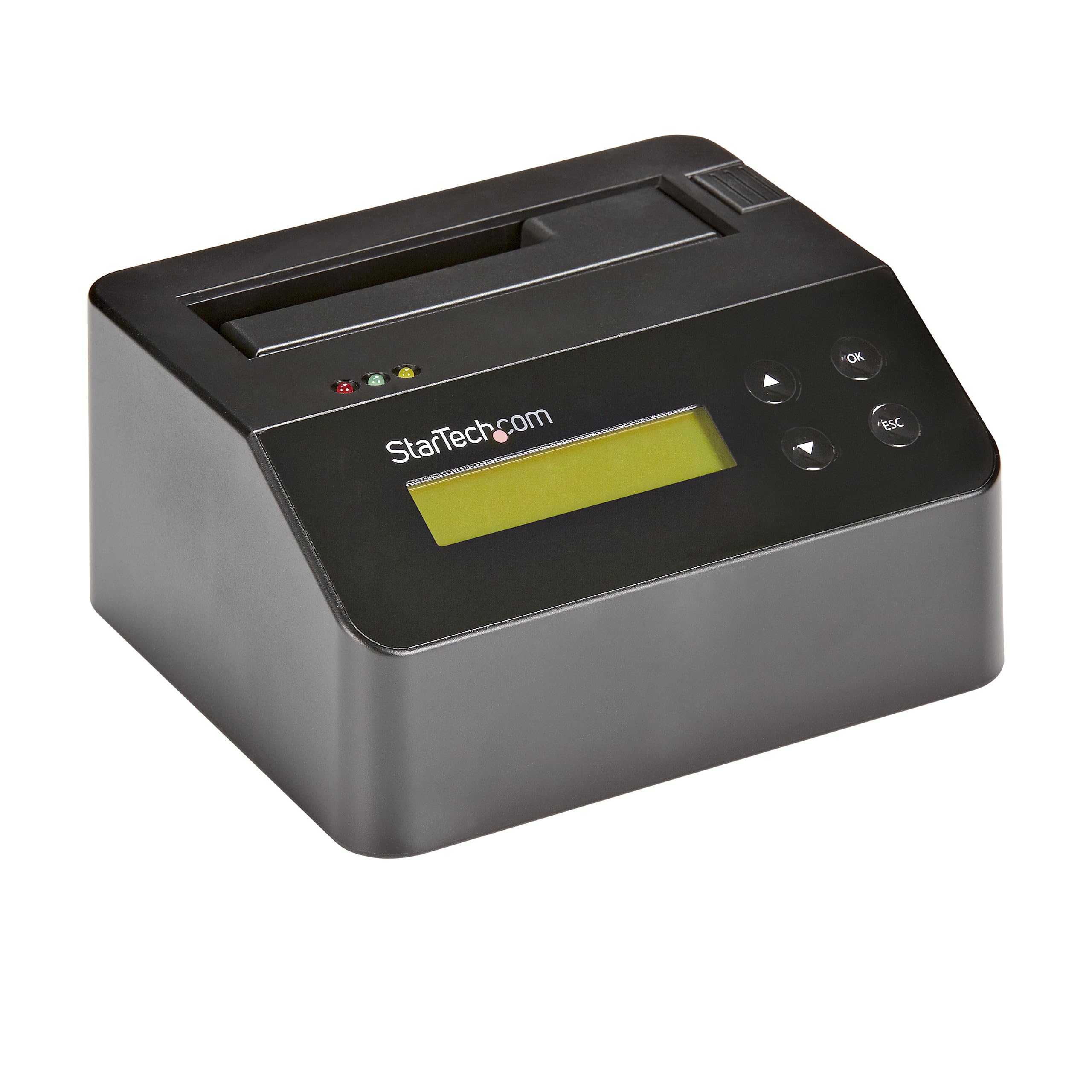 StarTech.com Single Bay SSD/HDD Hard Drive Eraser, 2.5/3.5" SATA, Hostless Standalone Secure Erase, Disk Sanitizer, Hardware Wiper Erasing Tool, 9 Modes, Printer Port, NIST/DOD, LCD, TAA (SDOCK1EU3P)