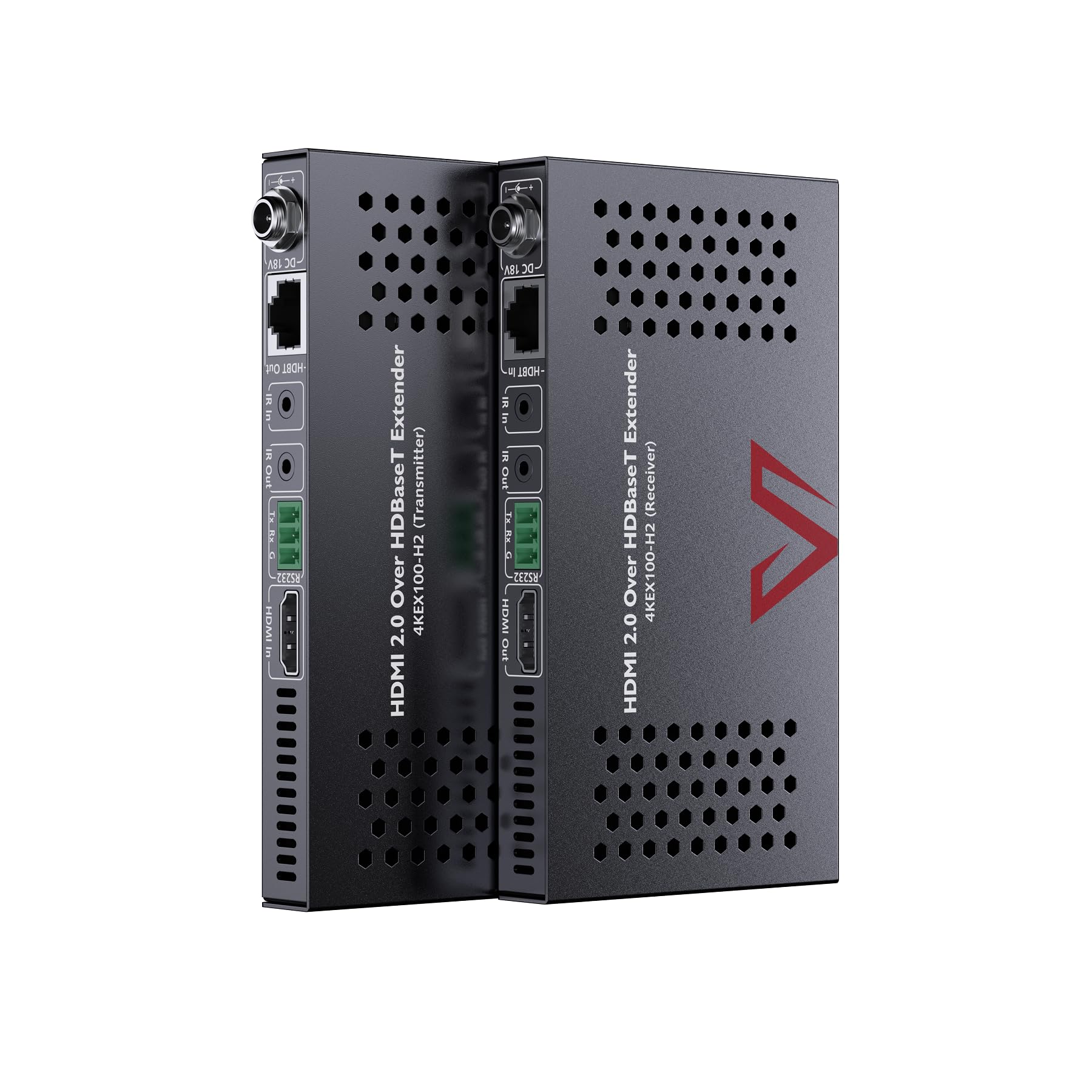 AV Access HDBaseT HDMI Extender Over Cat5e/6/6a/7 Ethernet up to 330ft/100m 4K@60Hz, Supports HDCP2.2, HDMI2.0, Bi-Directional IR and RS232 Pass-Through, Auto EDID, PoE, CEC, Dolby Vision(4KEX100-H2)
