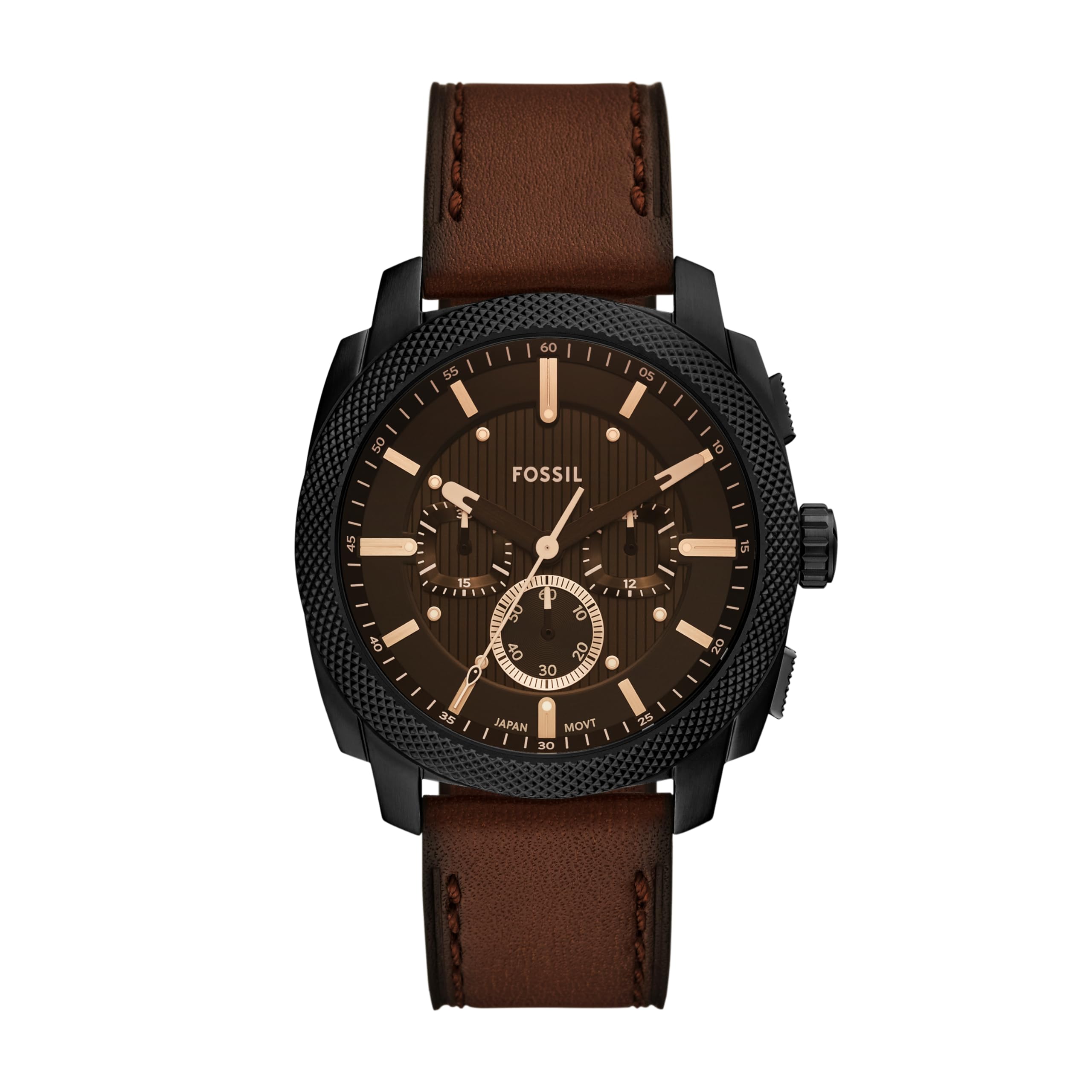 Fossil Men's Machine Chronograph Brown Leather Watches