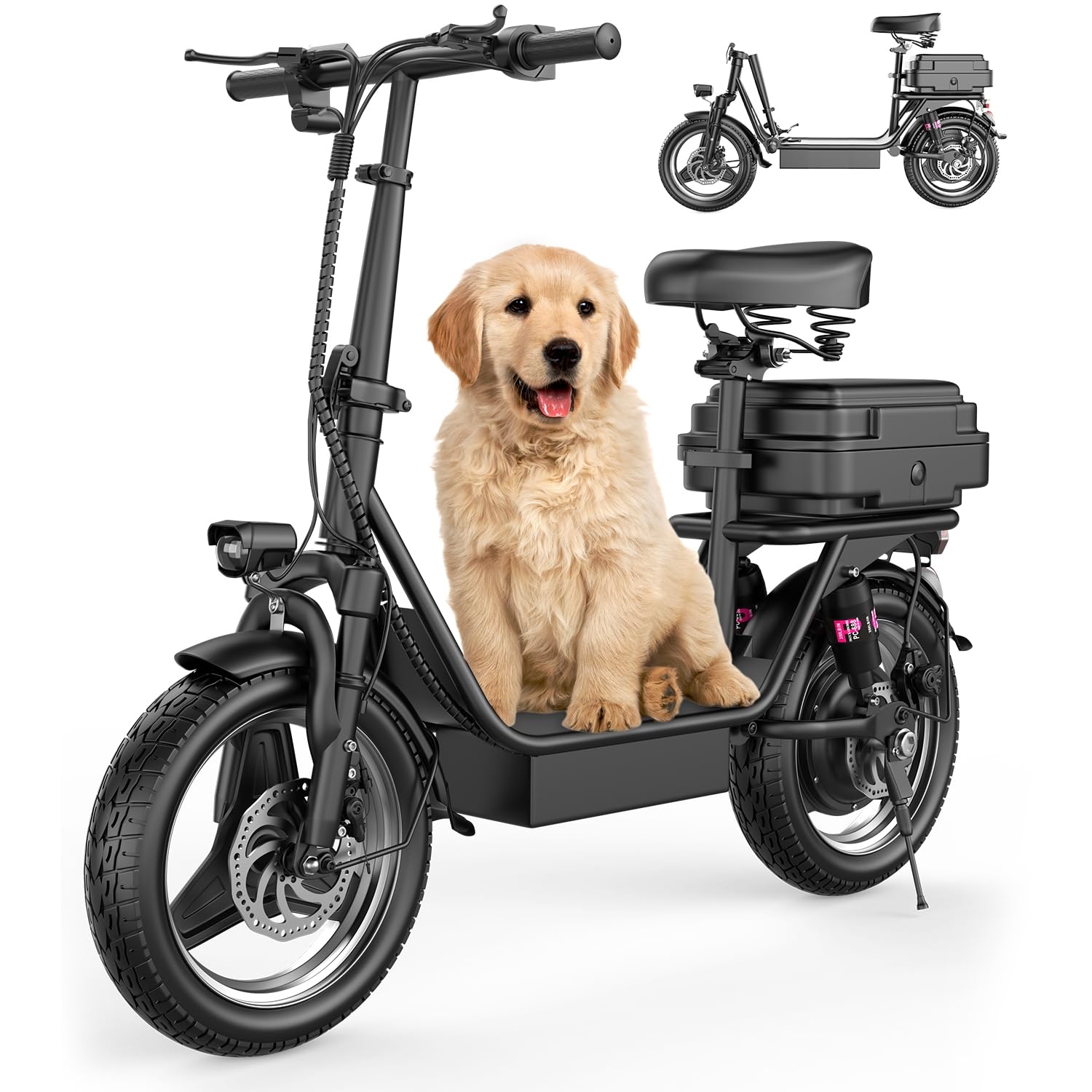 AZHAR Electric Scooter with Seat for Adults, 2025 Upgrade, Better Tire and Electrical System, 500W Motor, Up to 25 MPH and 20/30 Miles, 36V 13AH/48V 15AH, 14" Pneumatic Tire, UL 2272 (48V 15AH)