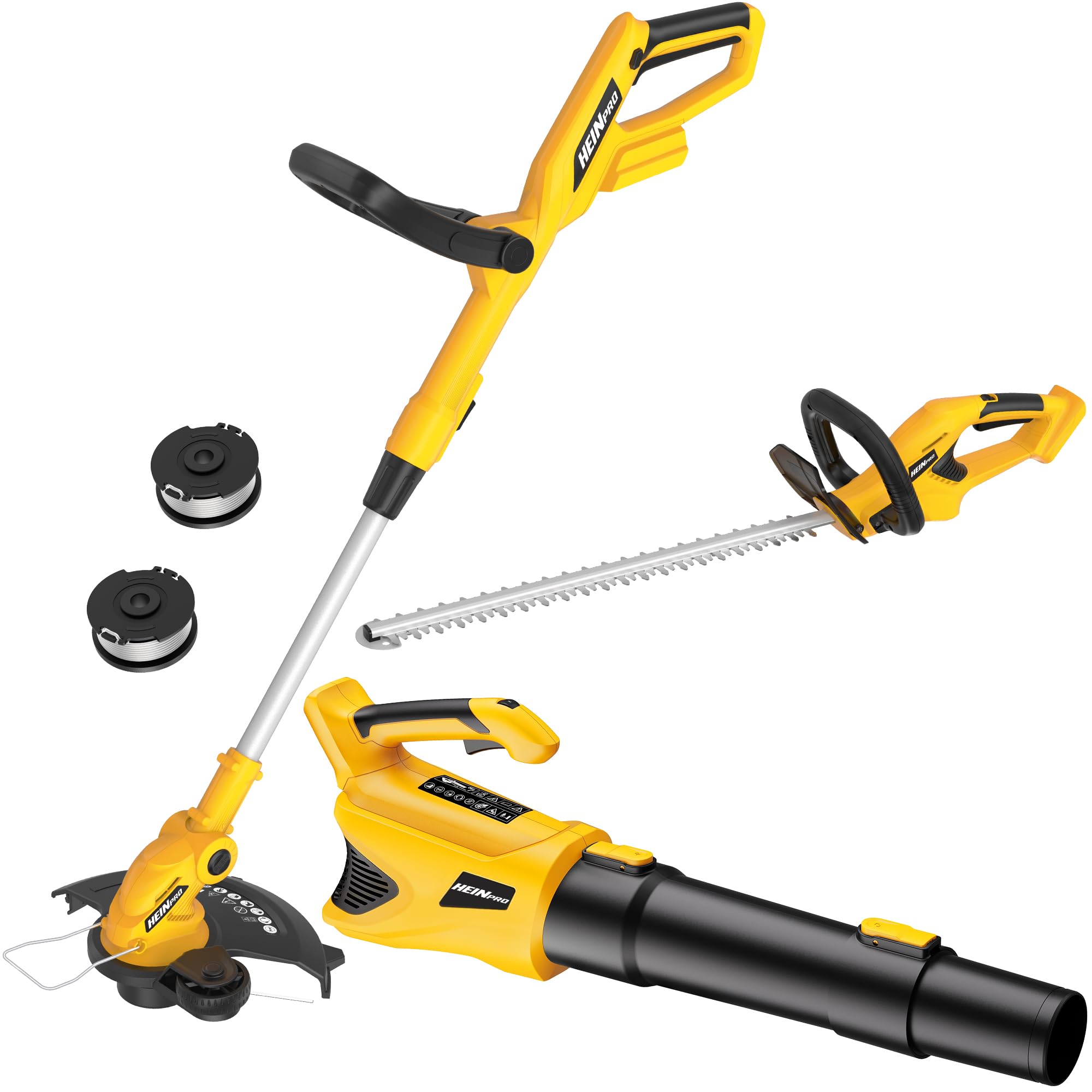 HEINPRO 20V Cordless Leaf Blower, 22 Inch Hedge Trimmer, 12 Inch String Trimmer Combo Compatible with DEWALT 20V MAX Battery (Battery and Charger not Included)