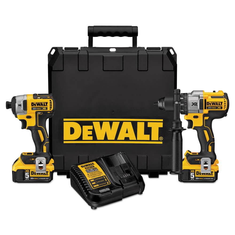 DEWALT 20V MAX Hammer Drill and Impact Driver, Cordless Power Tool Combo Kit with 2 Batteries and Charger (DCK299P2)