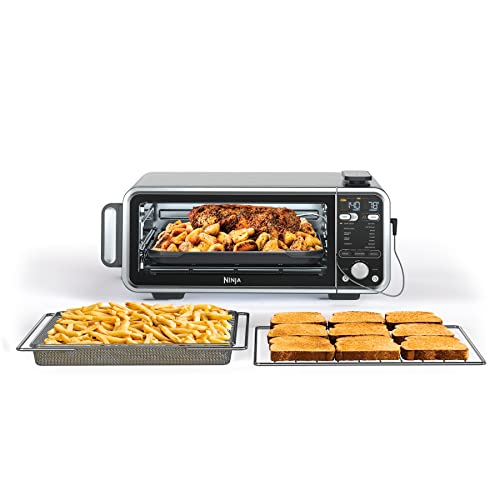 Ninja, Toaster Oven, Air Fryer, Thermometer, Toaster Oven Air Fryer Combo, Stainless Steel, Quick meals, Fries, Frozen Food, Air Fry, Dehydrate, Reheat, 13-in-1, Less Oil, Flip Away Oven, Foodi, SP351