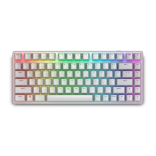 Alienware Pro Wireless Gaming Keyboard - Bluetooth 5.1/2.4 GHz Radio Frequency Connectivity, Linear Mechanical, Hot-swappable switches, Tri Mode connectivity, Adjustable Height - Lunar Light