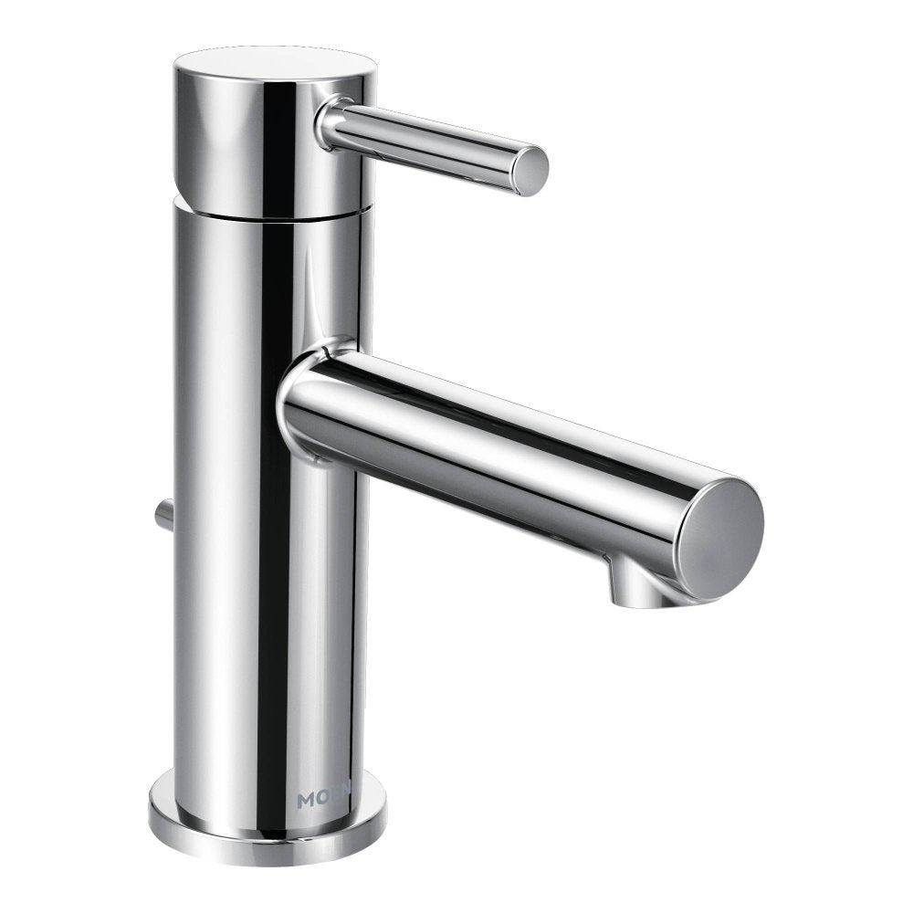 Moen Align Chrome One-Handle Modern Bathroom Faucet with Drain Assembly and Optional Deckplate, 6190