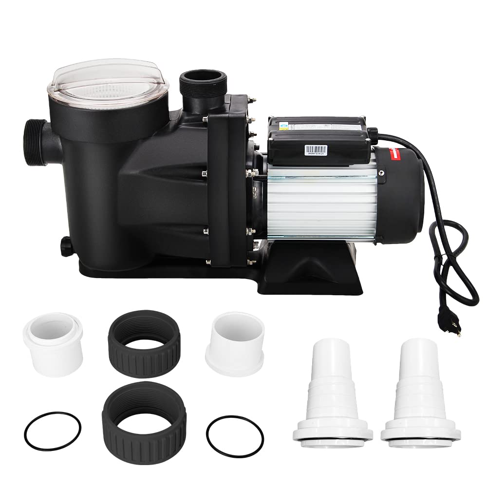 Anbull 2.5HP Swimming Pool Pump, 1850W In/Above Ground Pool Pump with 59.05'' Electric Cord, High Efficiency and Low Noise, Apply to Water Circulation in Filtration System (110-120V/60HZ)