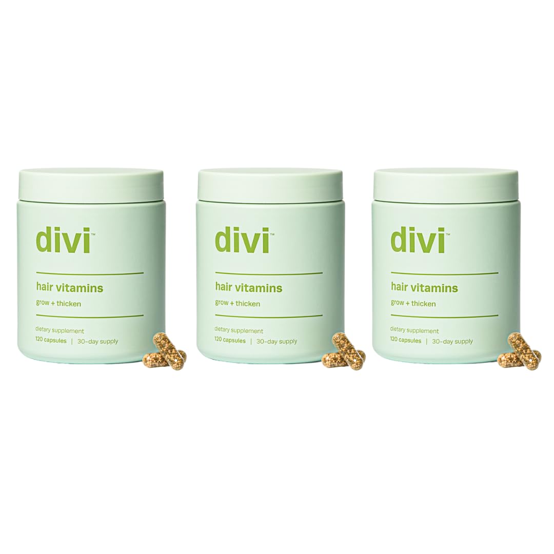 divi Hair Vitamins for Women and Men - Made with Clean and Science-Backed Ingredients to Nourish Hair & Scalp - Encourage Healthier Looking Hair (3 Month Supply)