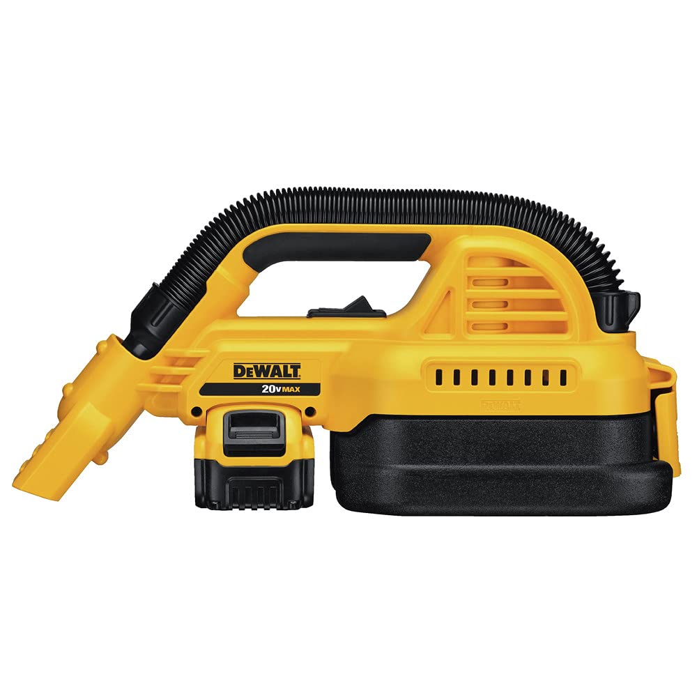 DEWALT 20V MAX Cordless Hand Vacuum, For Wet or Dry Surfaces, 1/2-Gallon Tank, Washable Filter, Battery and Charger Included (DCV517M1)
