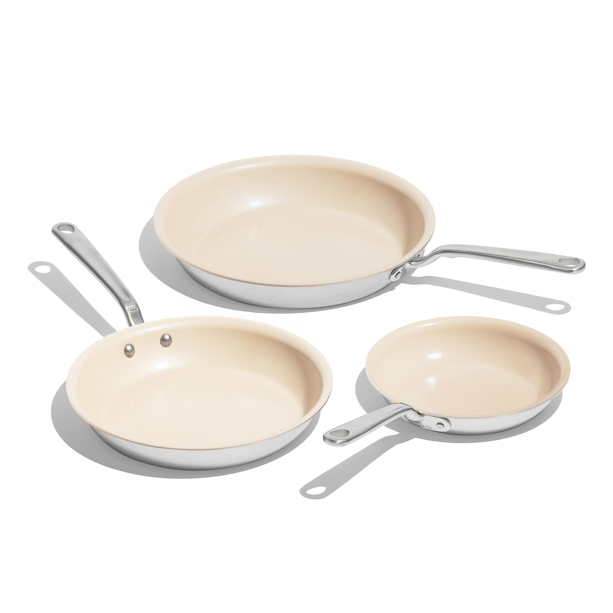 Made In Cookware - 3-Piece (Includes 8",10",12") Nonstick Ceramic Frying Pan Set - 5 Ply Stainless Clad - Professional Cookware - Crafted in USA - Induction Compatible