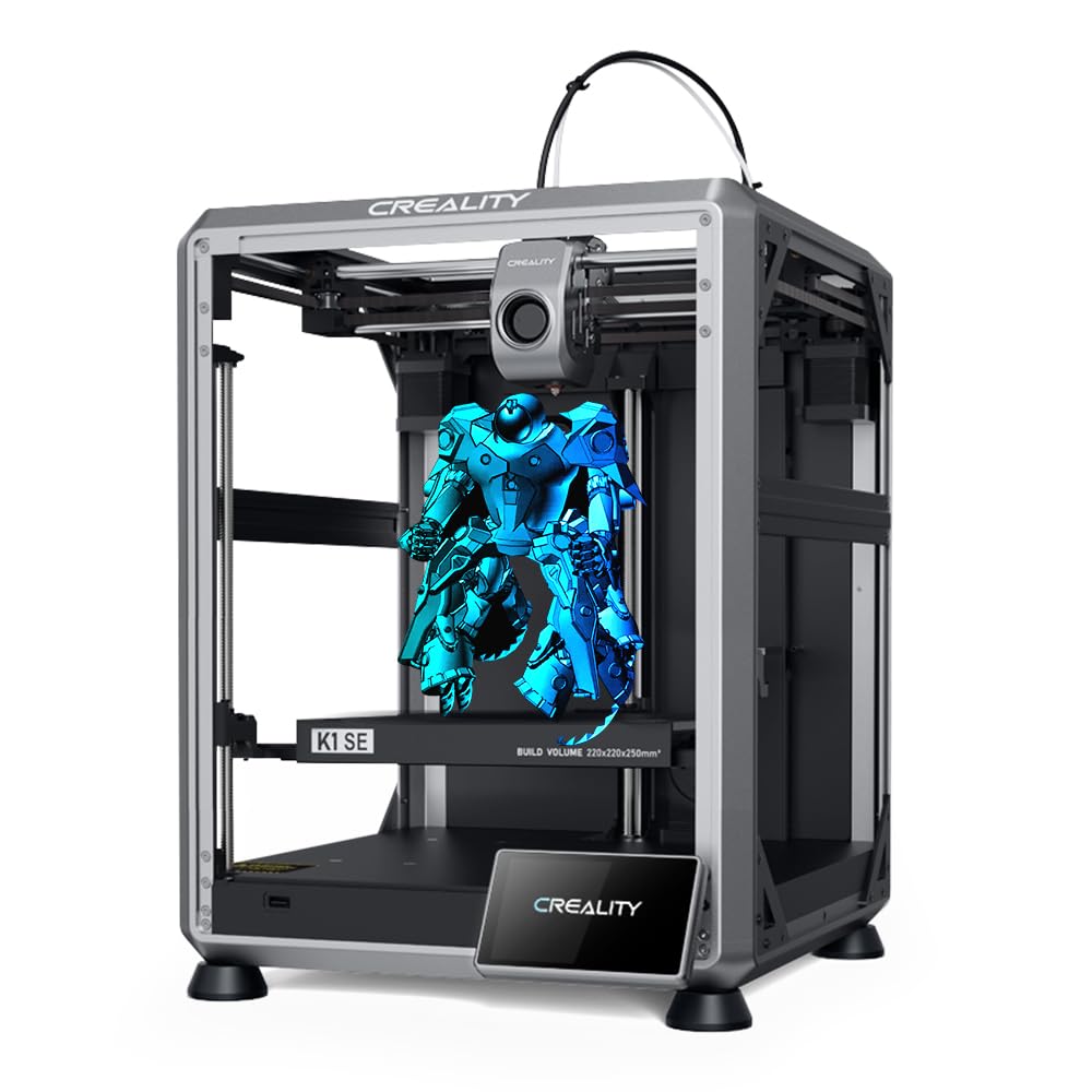 Creality K1 SE 3D Printer, 2024 New Version 600mm/s High-Speed Hands-Free Auto Leveling Flagship-Level Direct Extruder Quick-swap Tri-Metal Nozzle K1 Upgrade 3D Printer
