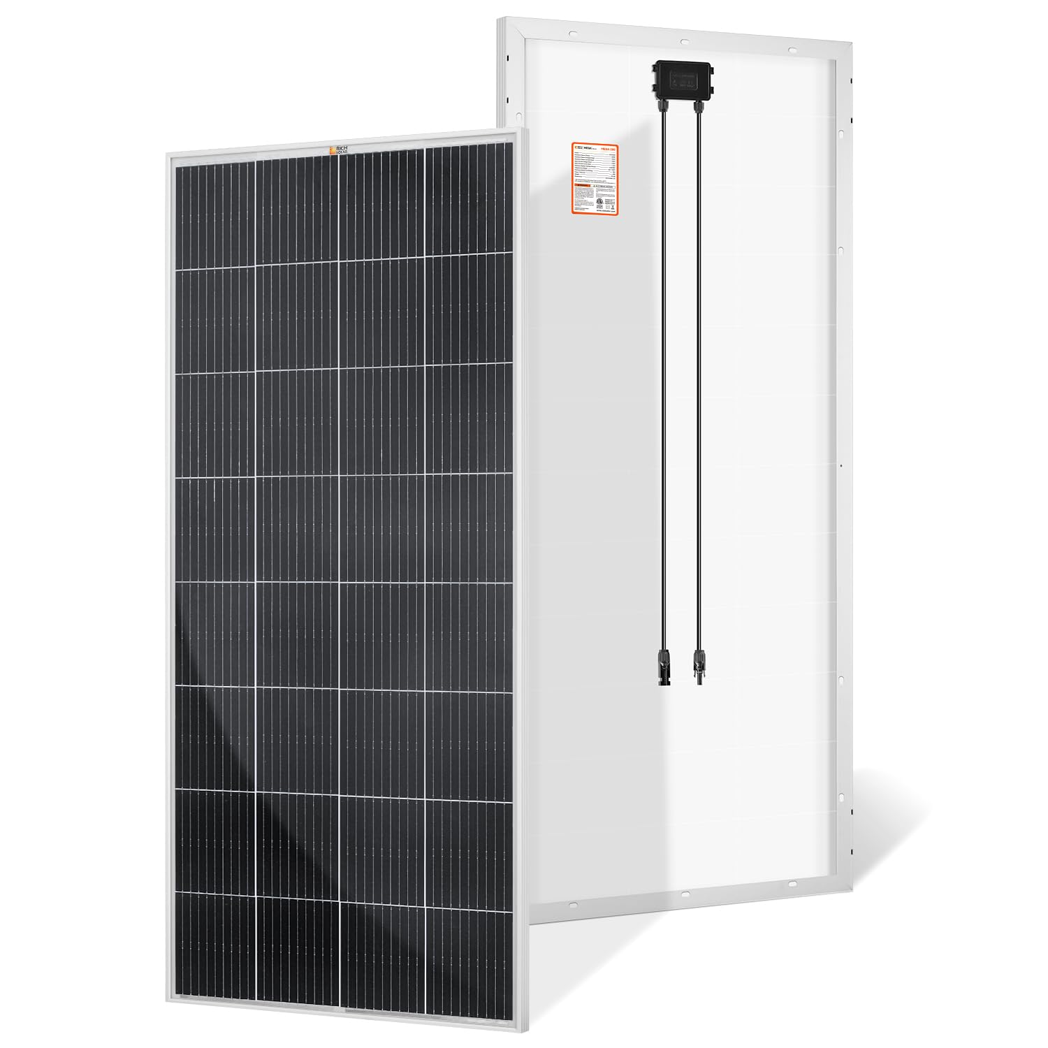 RICH SOLAR 200 Watt 12 Volt 9BB Cell Monocrystalline Solar Panel High Efficiency Solar Module for RV Trailer Camper Marine Off Grid