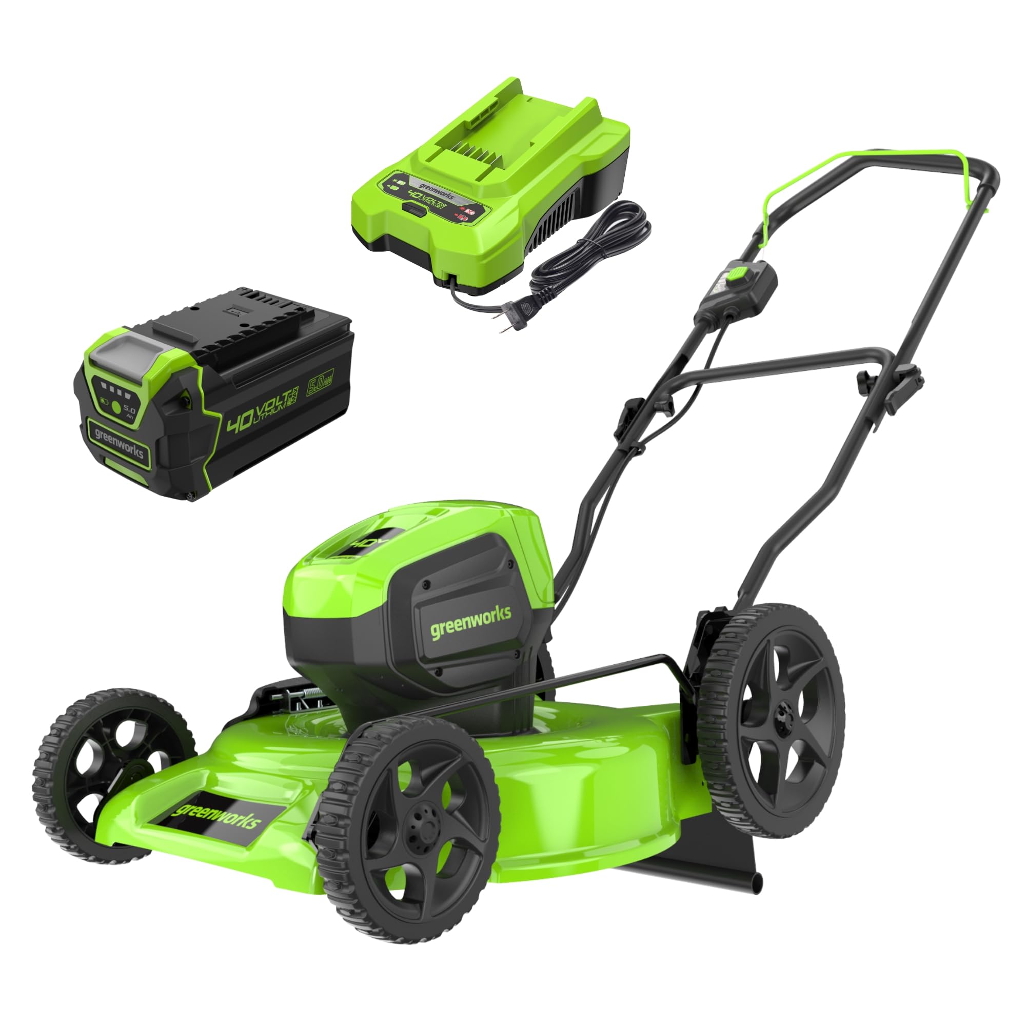 Greenworks 40V 19" Brushless Lawn Mower (High Wheel), 5.0Ah Battery