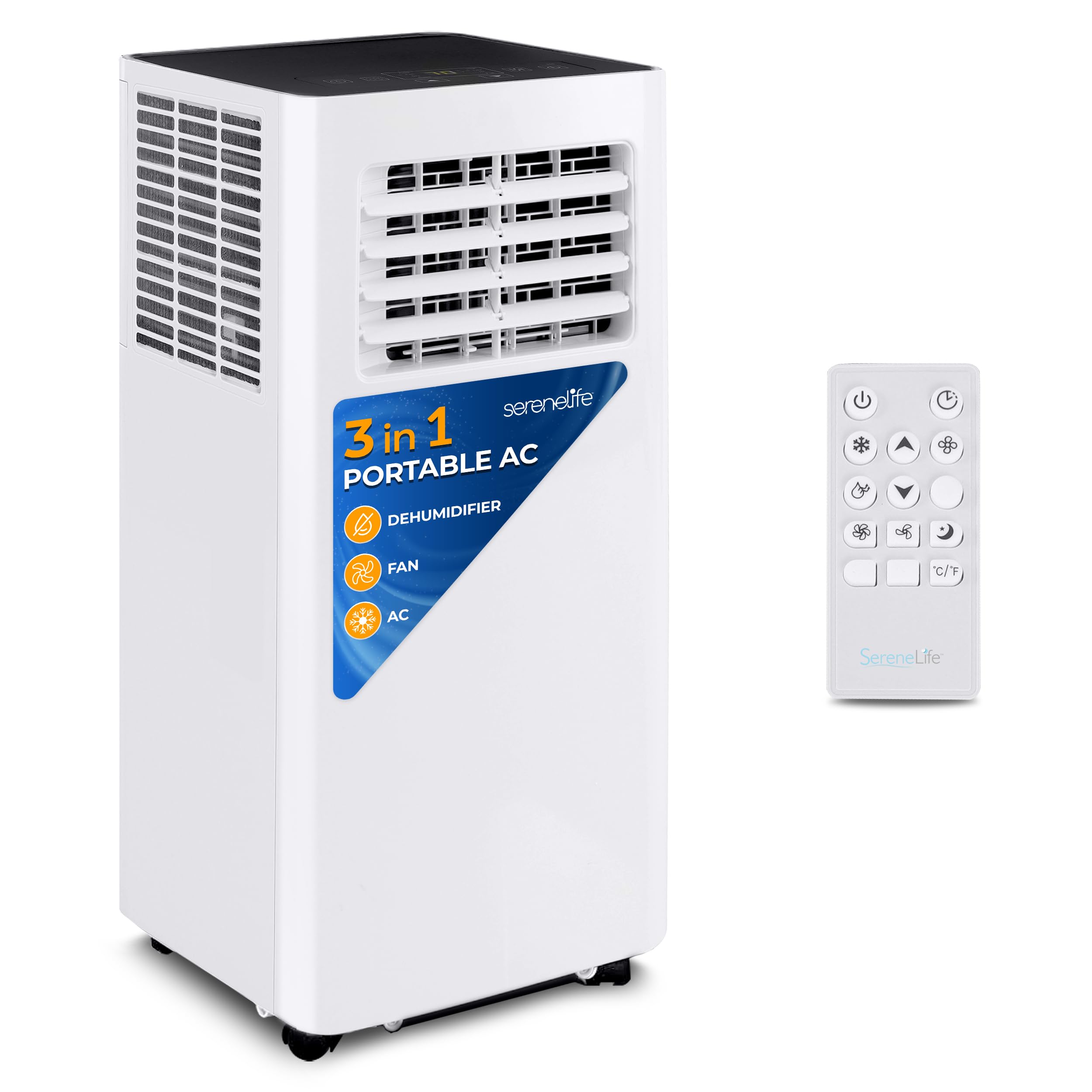 SereneLife SLPAC105W.5 Portable Air Conditioner-Compact Home A/C Cooling Unit with Built-in Dehumidifier & Fan Modes, Includes Window Mount Kit, 10,000 BTU + WiFi, White