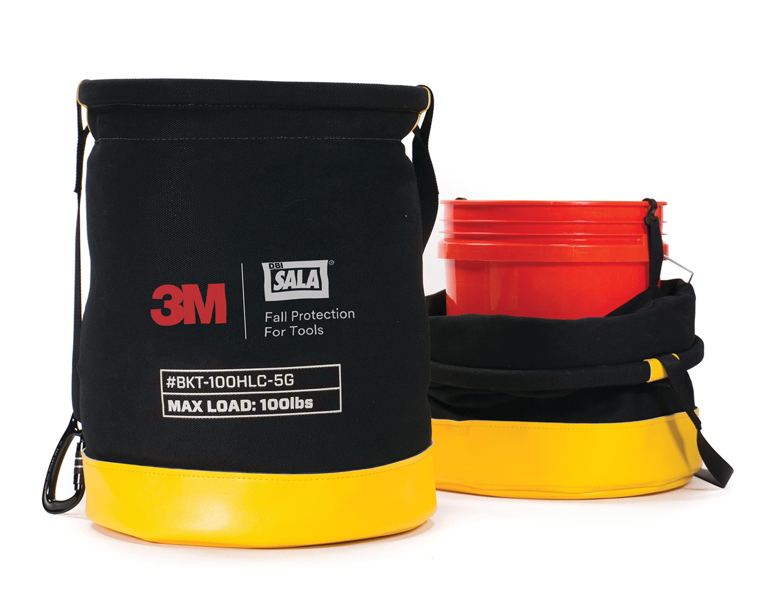 3M DBI/SALA Python,1500135,Canvas Spill Control Bucket,Hook&Loop Closure System,2 Elastic Straps&Hooks Keeps Bag In Place,100Lb Load Rating