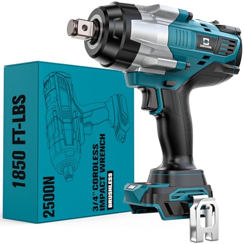 Cordless Impact Wrench 3/4 inch for Makita 18V Battery, 1850ft-lbs (2500N.m) Brushless Electric Impact Gun, High Torque Impact Driver, Bare Tool Only，for Heavy-Duty Automotive & Industrial Tasks