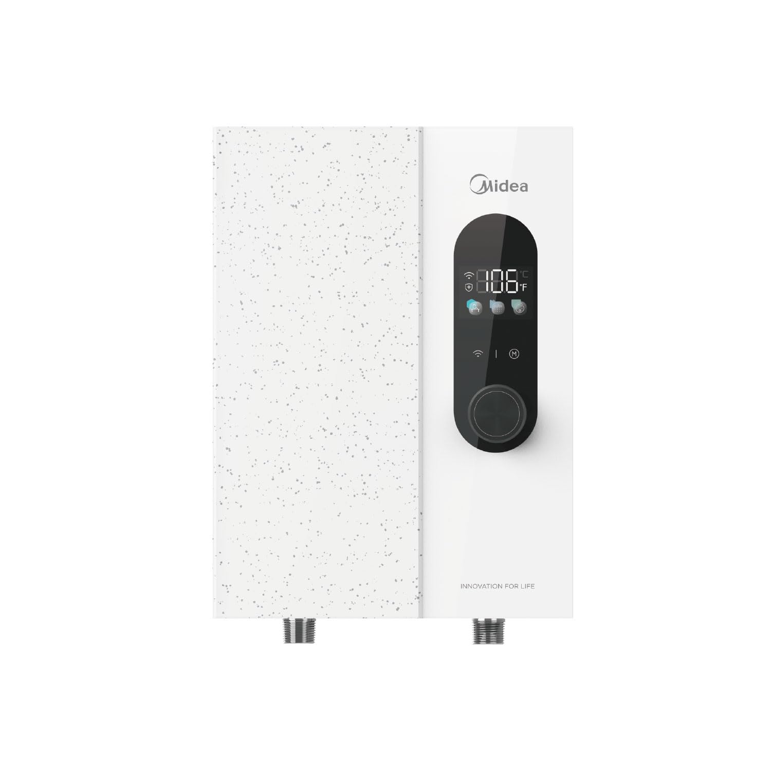 Midea 13KW Electric Tankless Water Heater, Touch Control, Wi-Fi Control, LED Display, Child Mode, 240 Volts with Automatic Power Modulation, On-demand Hot Water, White