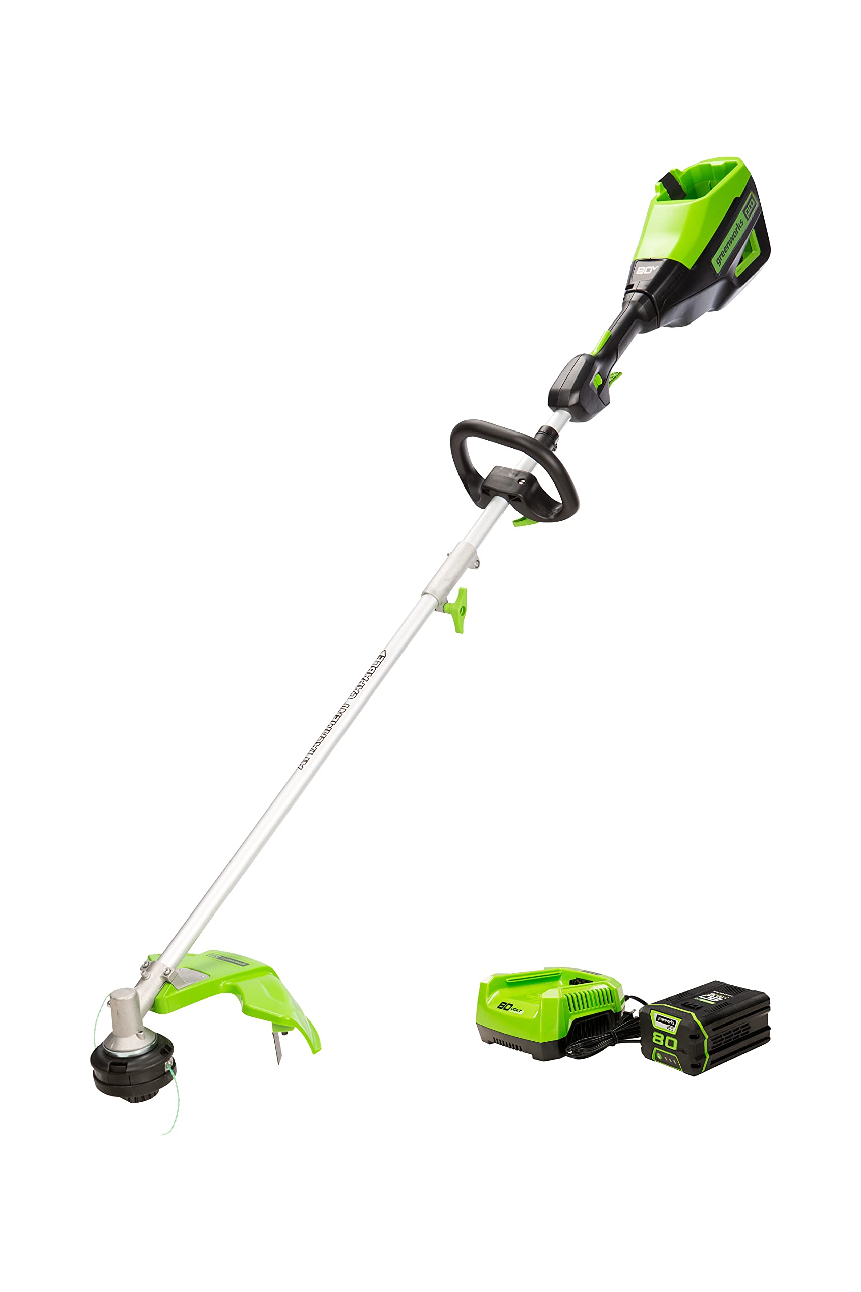 Greenworks Pro 80V 16-Inch Brushless (Attachment Capable) String Trimmer, 2.5Ah Battery and Rapid Charger Included