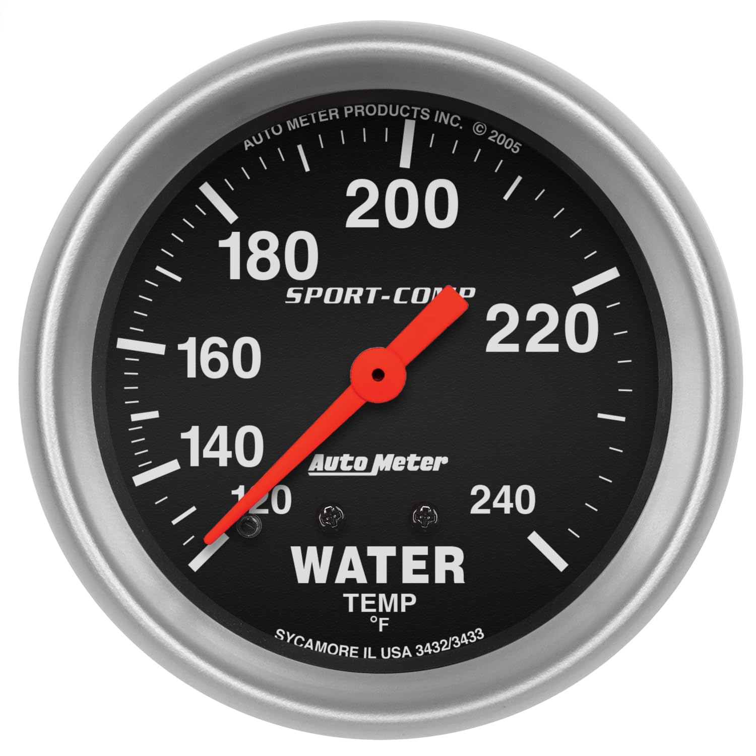 Auto Meter 3433 Sport-Comp Mechanical Water Temperature Gauge