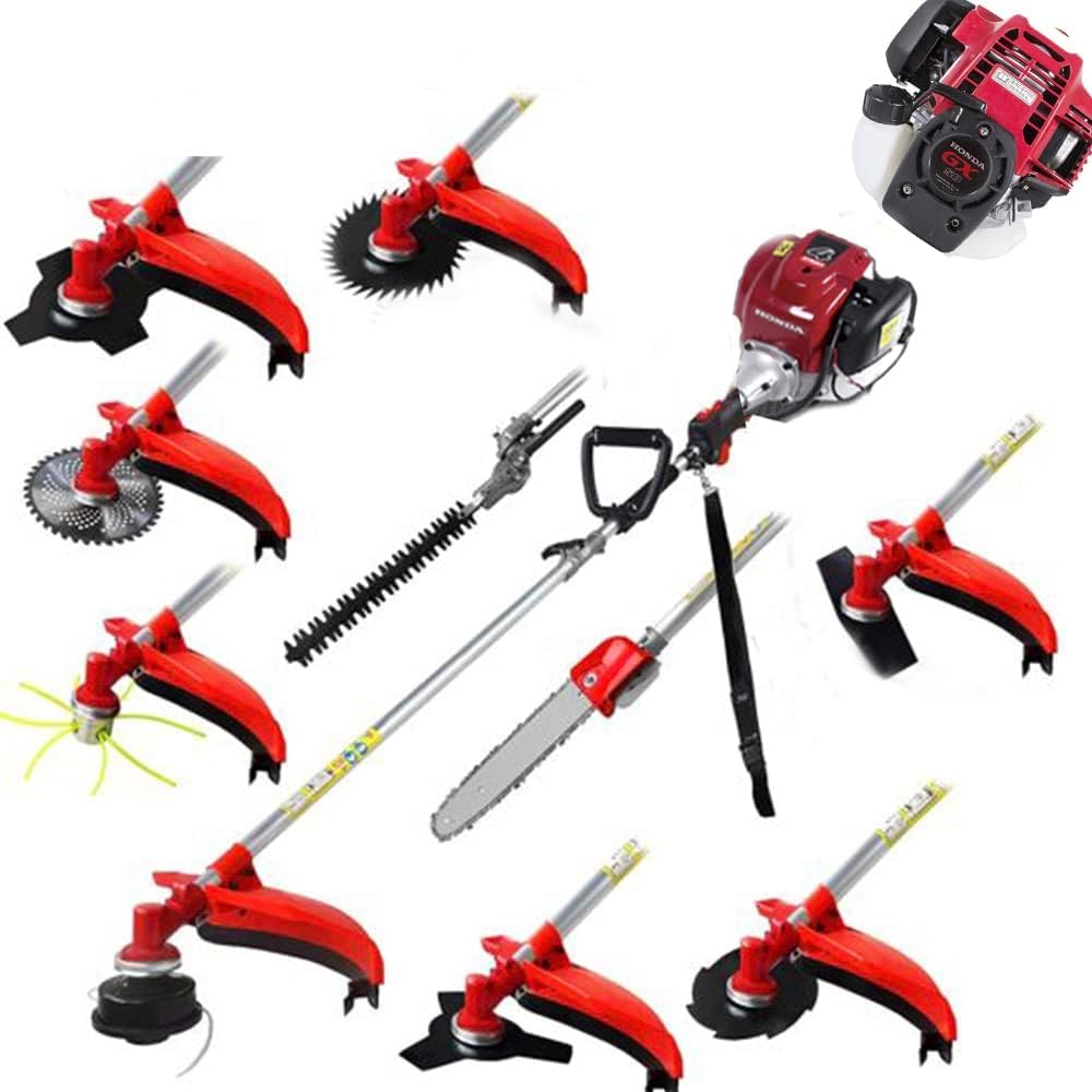 GX50 10 in 1 Brush Cutter 4 Strokes Weed Eater Chain Saw Lawn Mower Hedge Trimmer Lawnmower Pole Saw