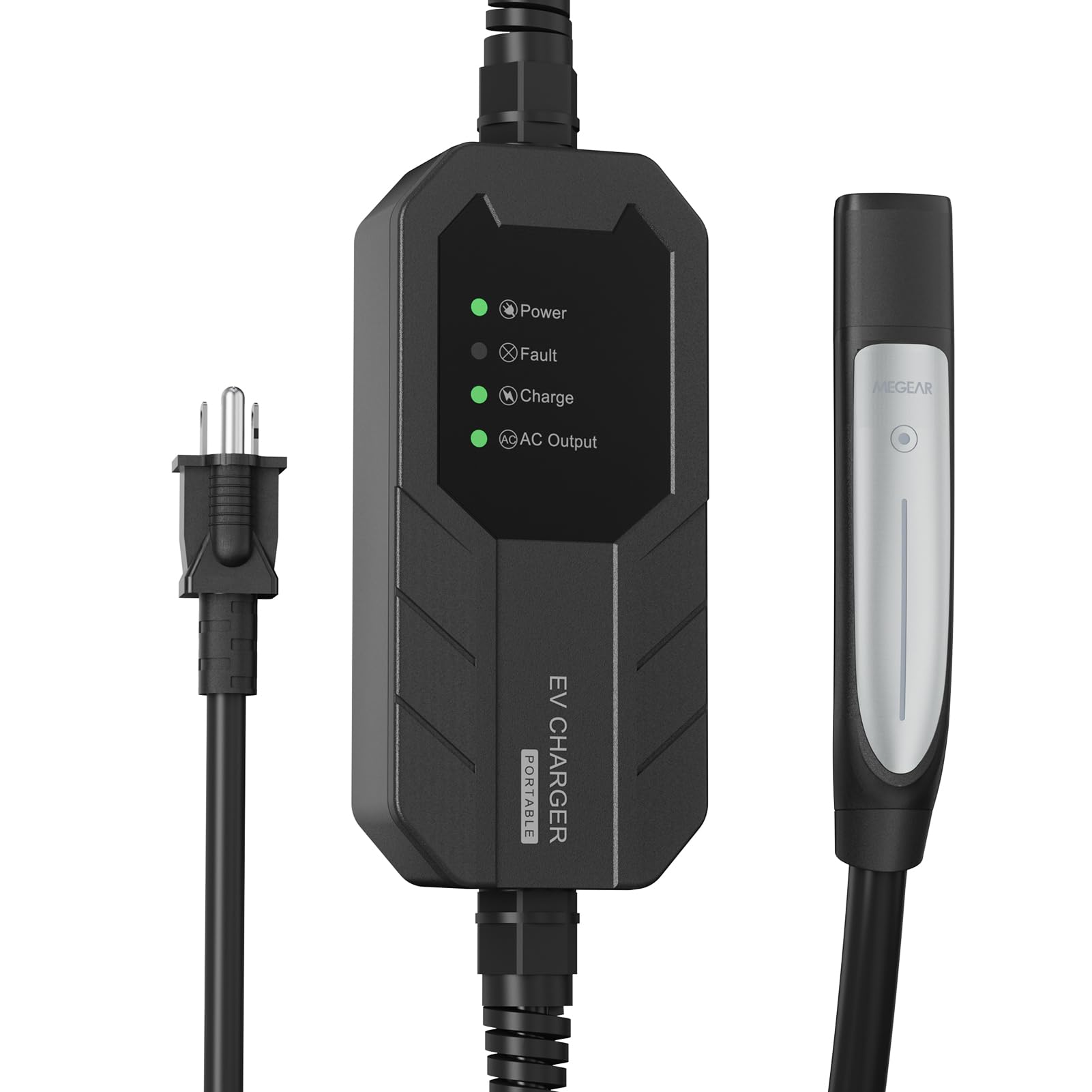 MEGEAR 16 Amps Level 1 Tesla Charger, NEMA 5-15 Plug, Portable Electric Car Charger with a 23.5-Foot Cable, Compatible with Tesla Models X/Y/3/S and Cybertruck