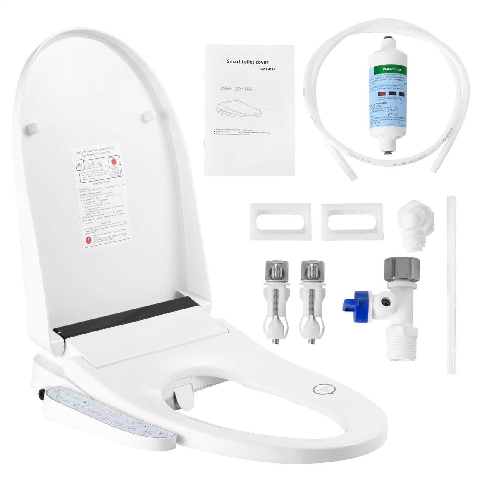 Heated Toilet Seat with Bidet | Adjustable Temperature and Water Pressure Bidet Seat,Toilet Seat Heater, Instant Heated Water, Fresh Water Spray for Home Bathroom