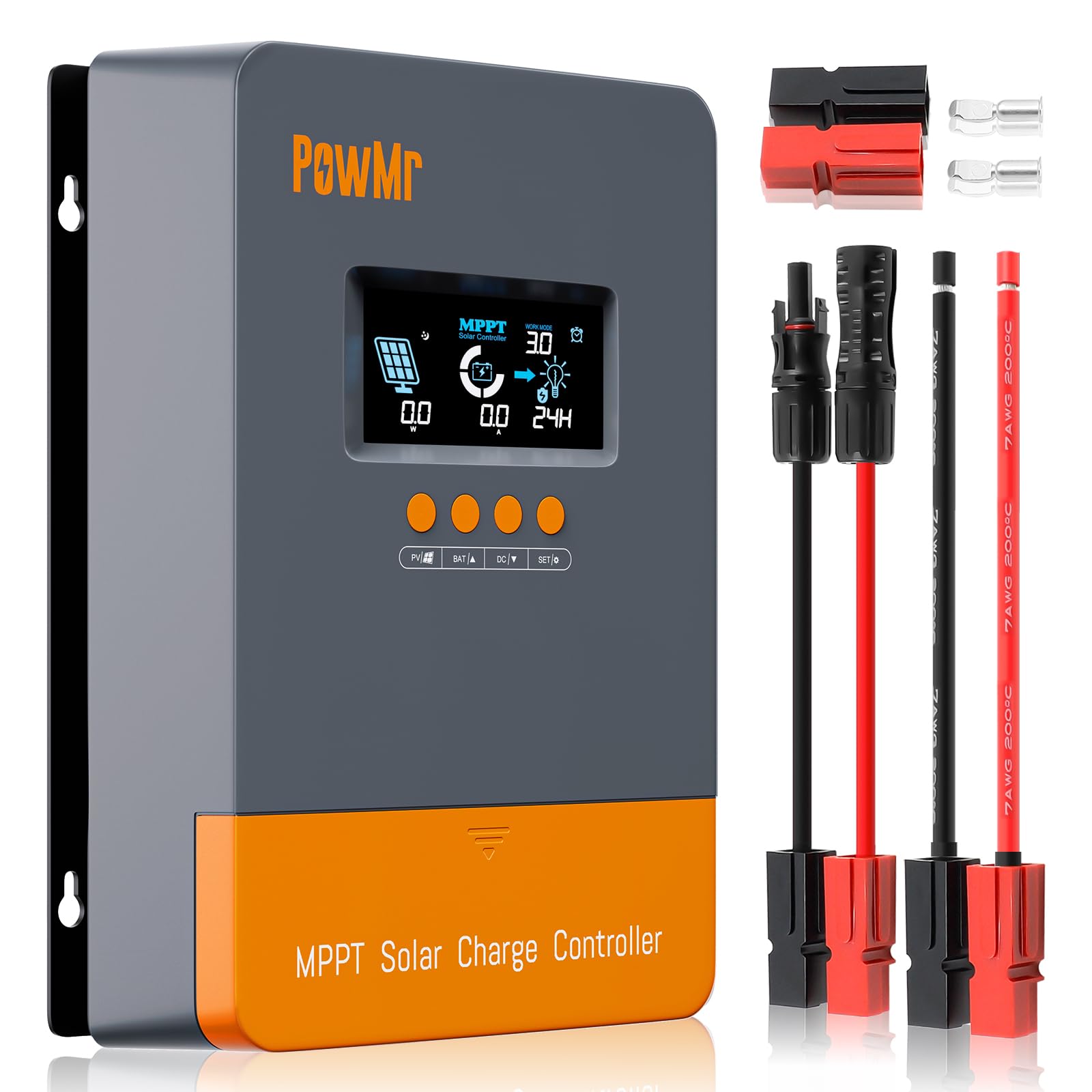 PowMr 60A MPPT Solar Charge Controller 12V 24V 36V 48V Auto, Solar Controller PV Input MAX 160V with LCD Backlit Display, Fit for AGM, Gel, Flooded and Lithium【New Upgraded Version】