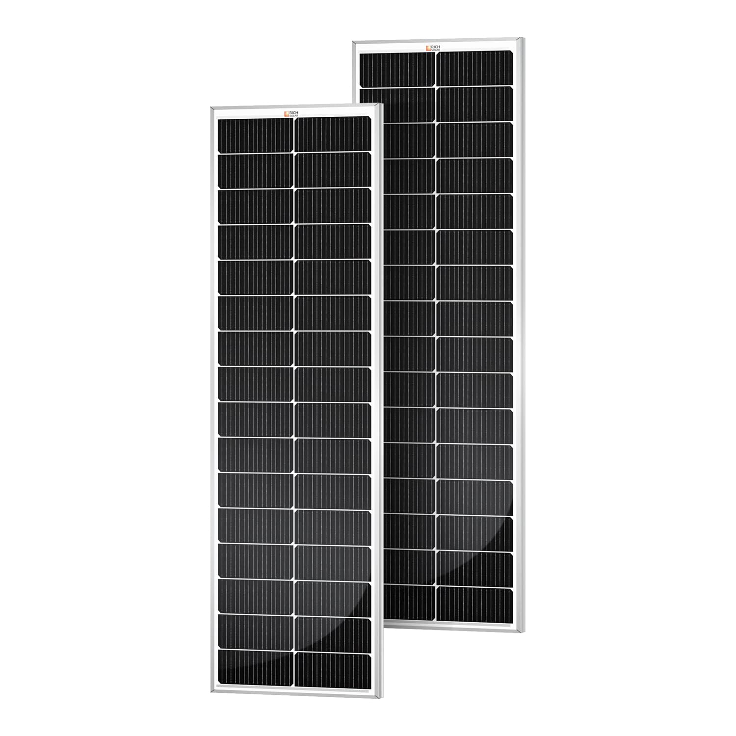 RICH SOLAR MEGA 100 Slim 2 Pack of 100 Watt Monocrystalline Solar Panel for RV, Trailer, Motorhome