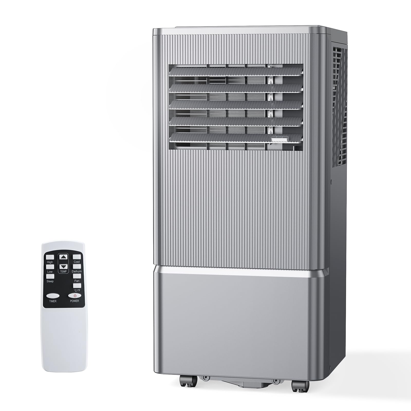 Air Choice Portable Air Conditioners, 8000 BTU Air Conditioner for Room Up to 350 Sq.Ft, 24H Timer, 3-in-1 Quiet AC Unit with Remote Control & Digital Display, Window Kit Included, Metallic Grey