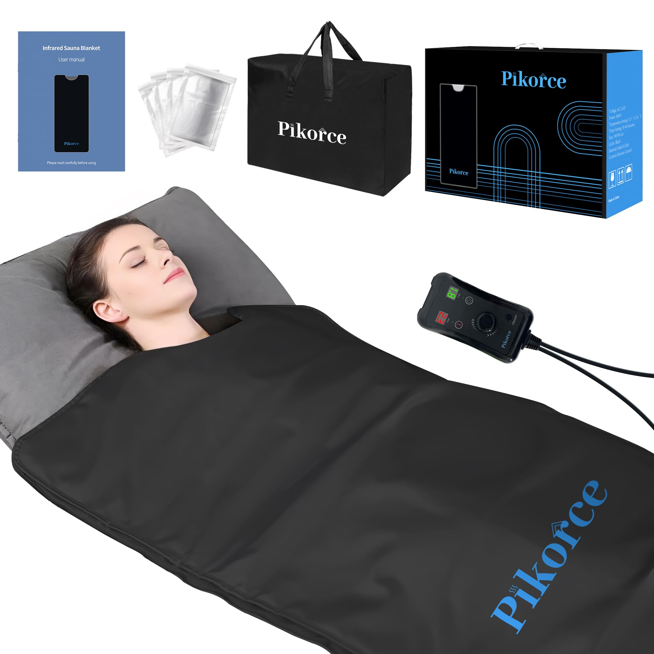 Infrared Sauna Blanket for Home Use – Full Body Detox & Relaxation | 113-176℉ Adjustable | 6 ft x 2.65 ft, Leather Portable Far Infrared Stress Relief Heated PU Sauna Blanket for Body Recovery