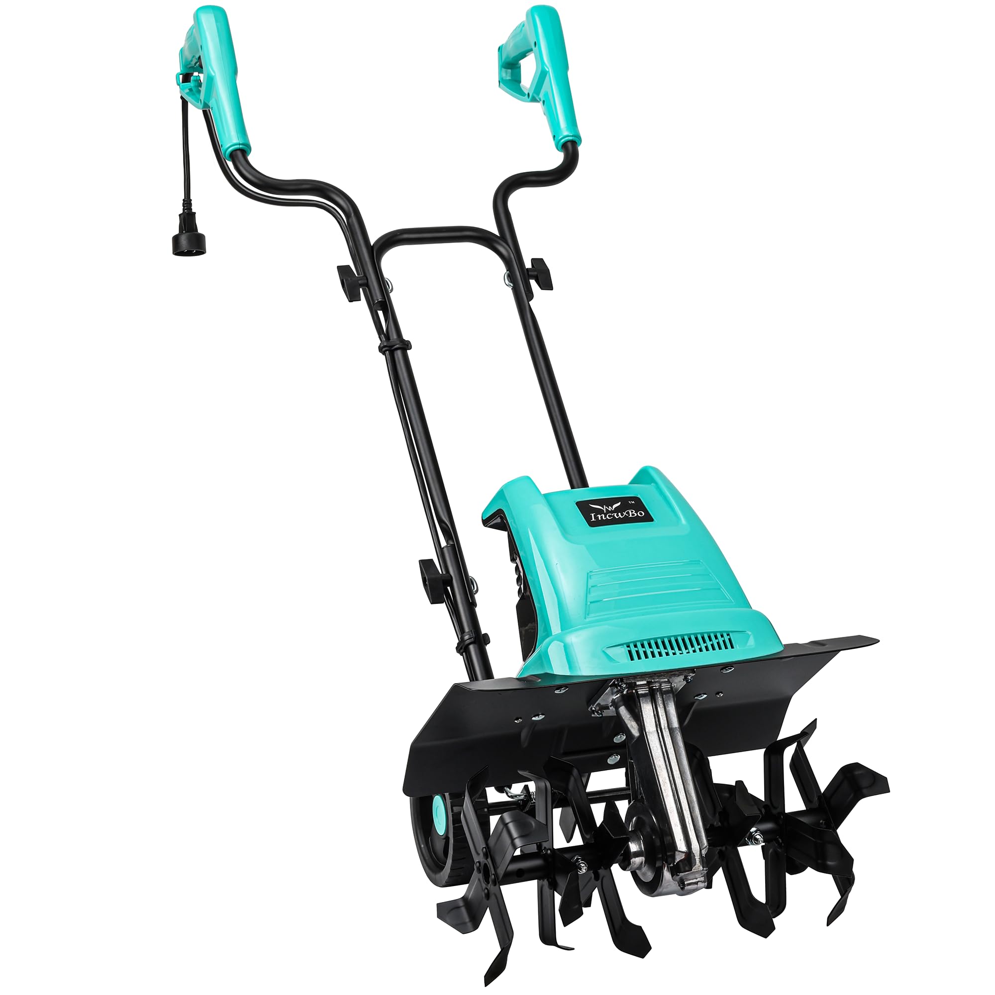 IncwBo Tiller Cultivator 17 inch 15 Amp 6 Steel Tines Tillers for Gardening Electric Rototiller for Garden Yard