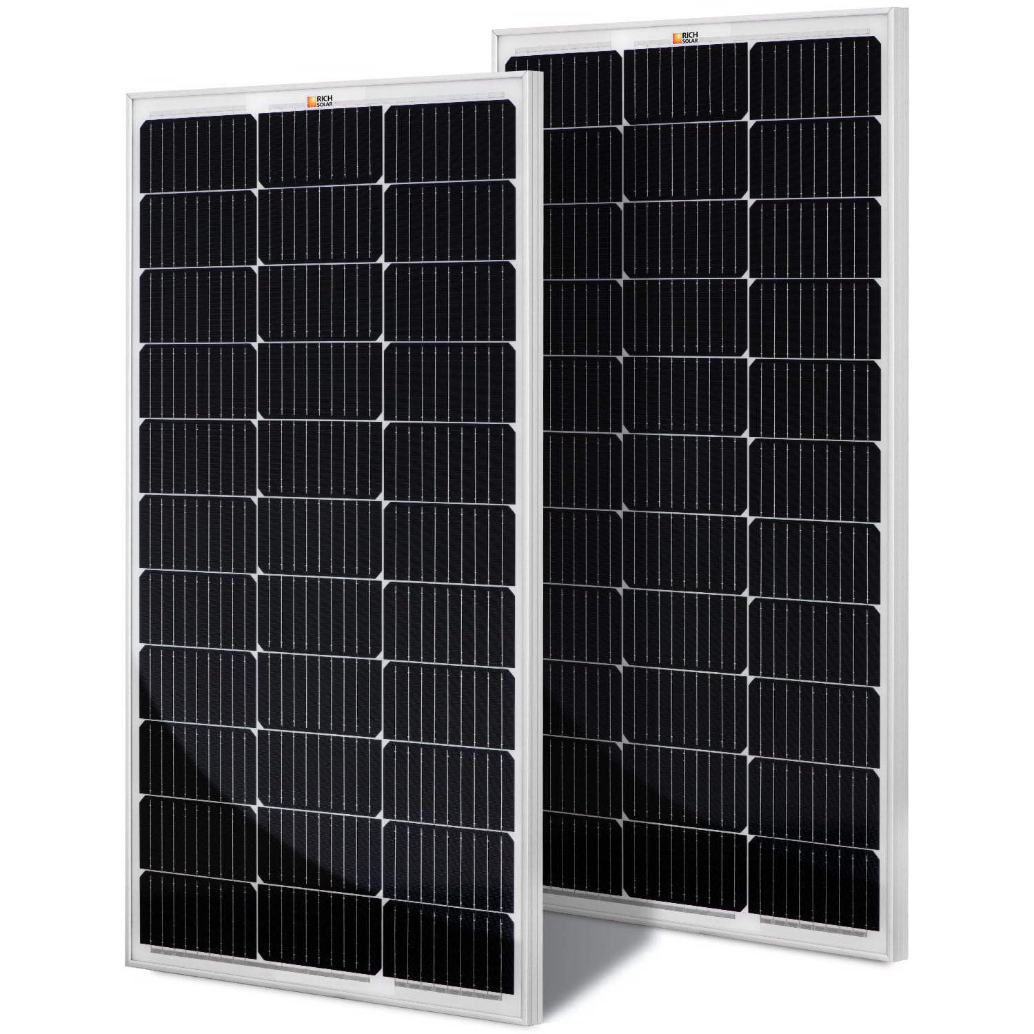 RICH SOLAR 200 Watt 12 Volt Monocrystalline Solar Panel 2 Pack of 9BB Cell 100W High Efficiency Solar Module Charge Battery for RV Trailer Camper Marine Off Grid