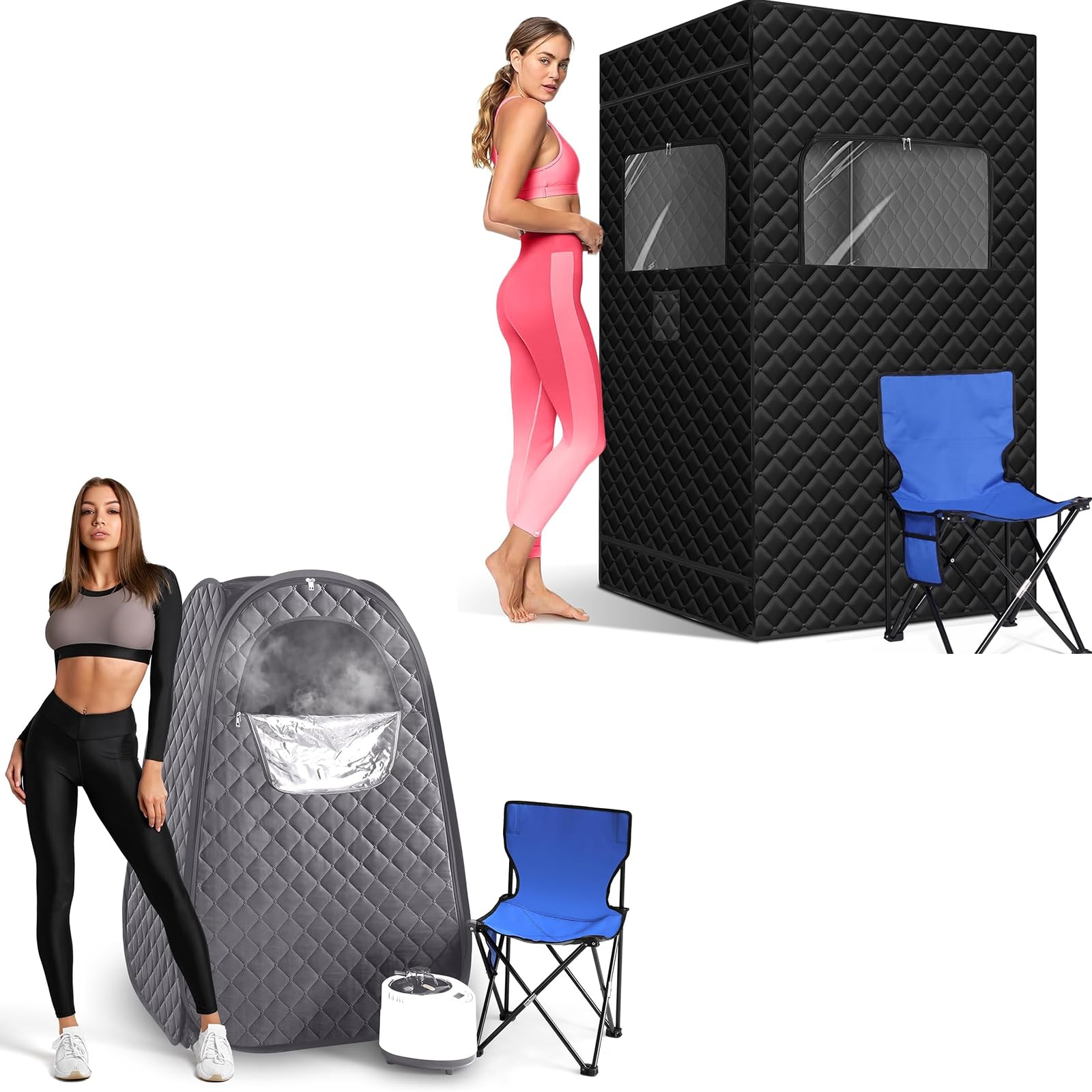 IvyBess Larger Space Steam Sauna 35”x 35”x 63”, Pop Up Sauna for Home