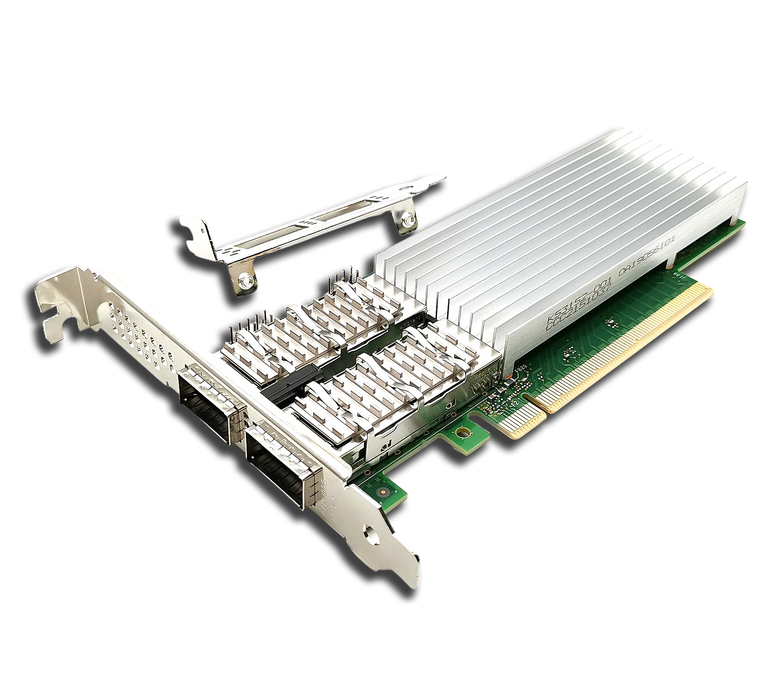 Lemspum 100G Ethernet Network Interface Card Dual QSFP28 Ports Converged Network Adapter Compatible Intel E810-CQDA2, PCIe 4.0 x16 NIC LAN Card Windows Server/Linux/VMware