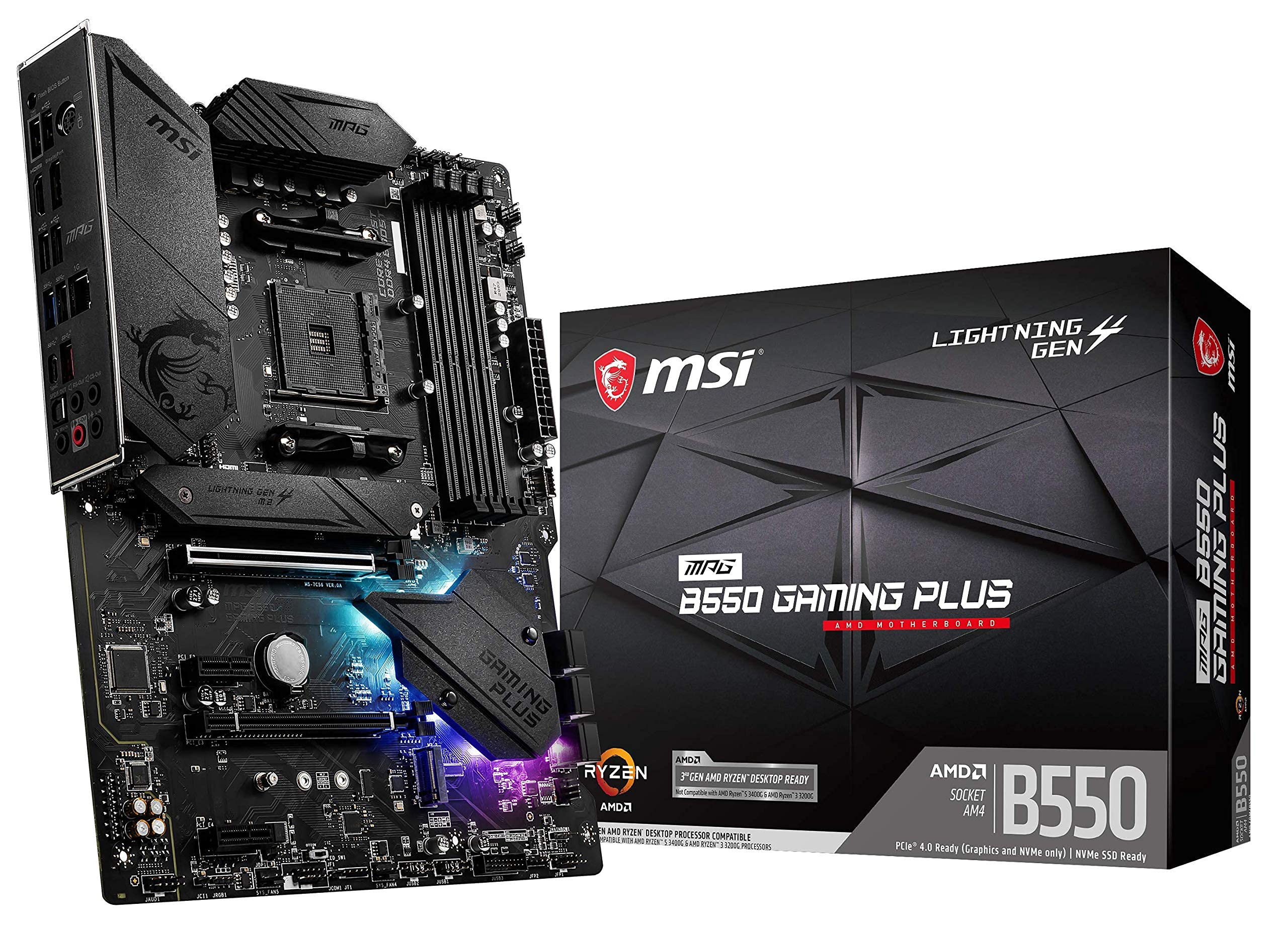 MSI MPG B550 GAMING PLUS Desktop Motherboard - AMD B550 Chipset - Socket AM4 - ATX